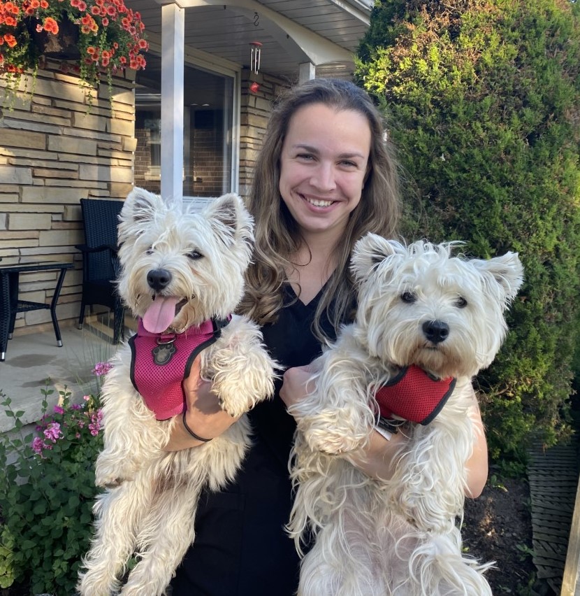 Photo of Maddy and her dogs